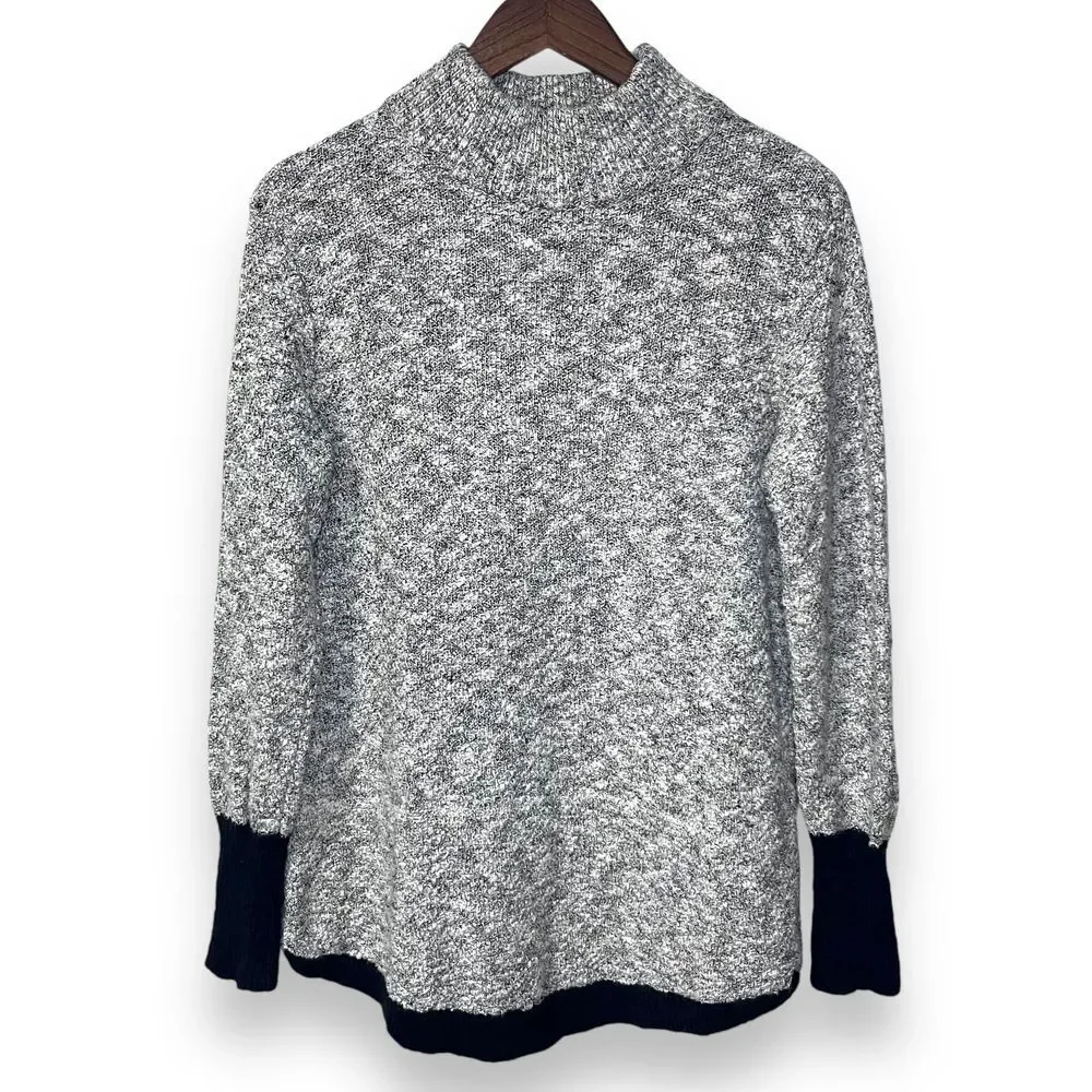 L.L. Bean Signature Cotton Linen Ragg Mock Neck Tunic Sweater Women's Small NWOT